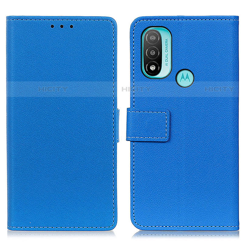 Coque Portefeuille Livre Cuir Etui Clapet M08L pour Motorola Moto E20 Bleu Plus