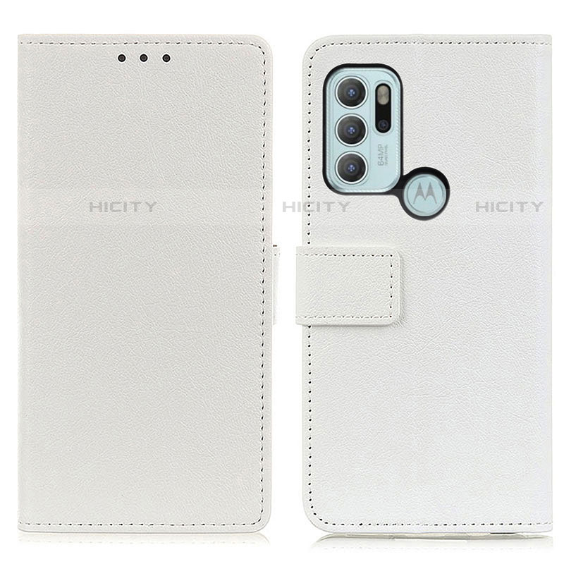 Coque Portefeuille Livre Cuir Etui Clapet M08L pour Motorola Moto G60s Blanc Plus