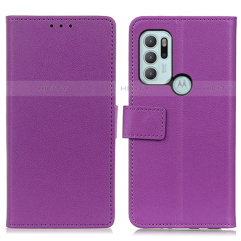 Coque Portefeuille Livre Cuir Etui Clapet M08L pour Motorola Moto G60s Violet Plus