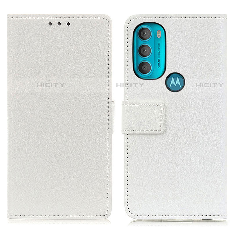 Coque Portefeuille Livre Cuir Etui Clapet M08L pour Motorola Moto G71 5G Blanc Plus