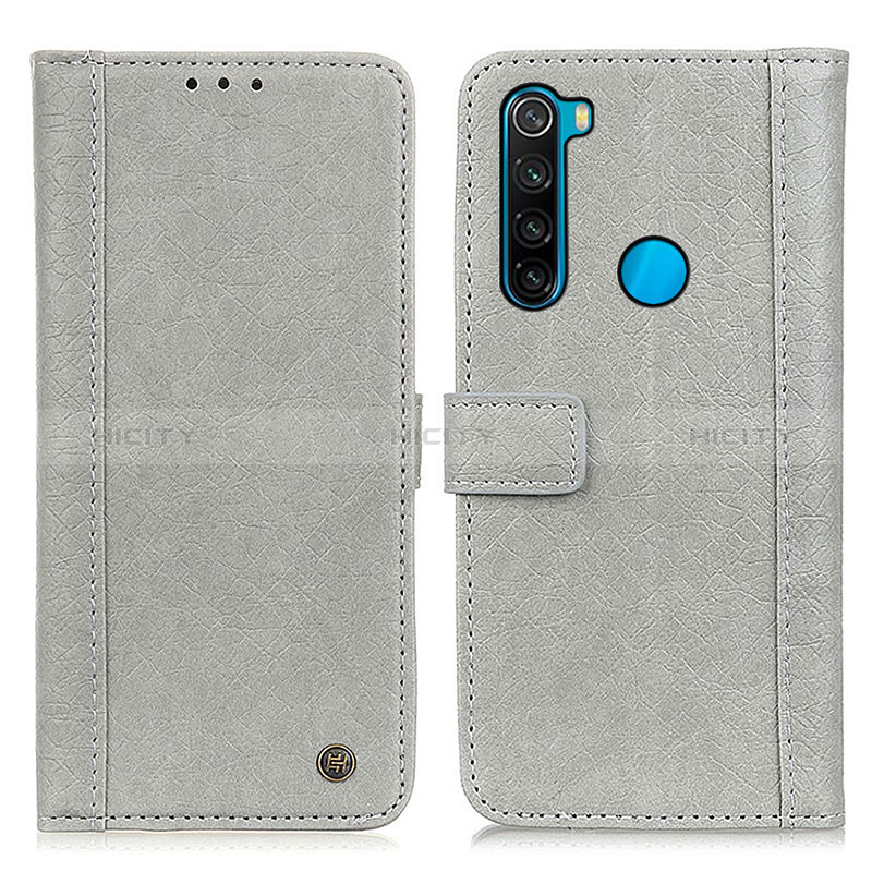 Coque Portefeuille Livre Cuir Etui Clapet M10L pour Xiaomi Redmi Note 8 (2021) Gris Plus