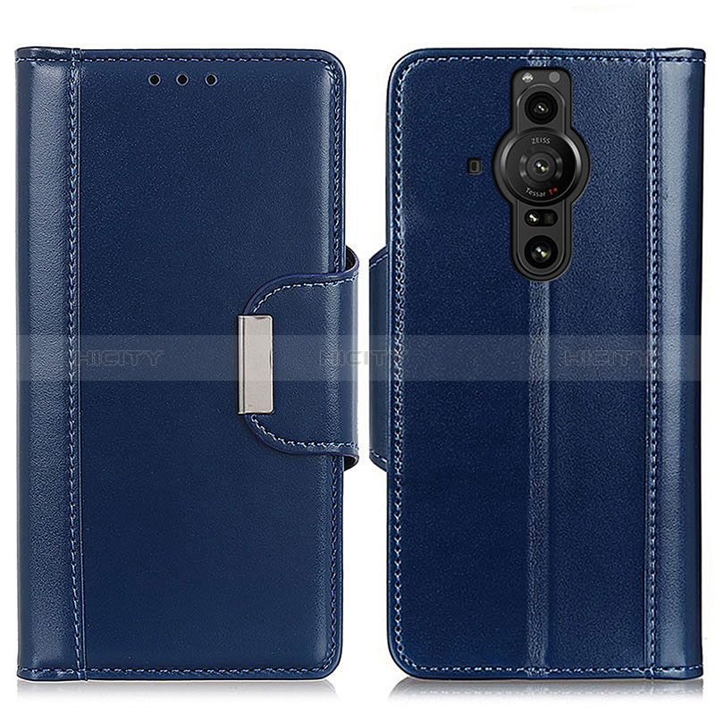 Coque Portefeuille Livre Cuir Etui Clapet M13L pour Sony Xperia PRO-I Bleu Plus