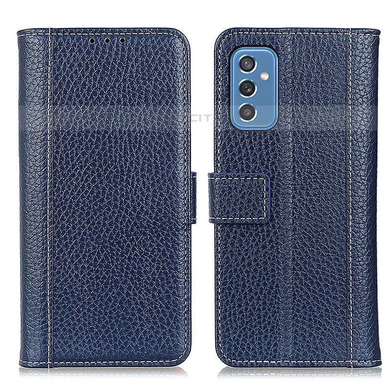 Coque Portefeuille Livre Cuir Etui Clapet M14L pour Samsung Galaxy M52 5G Bleu Plus