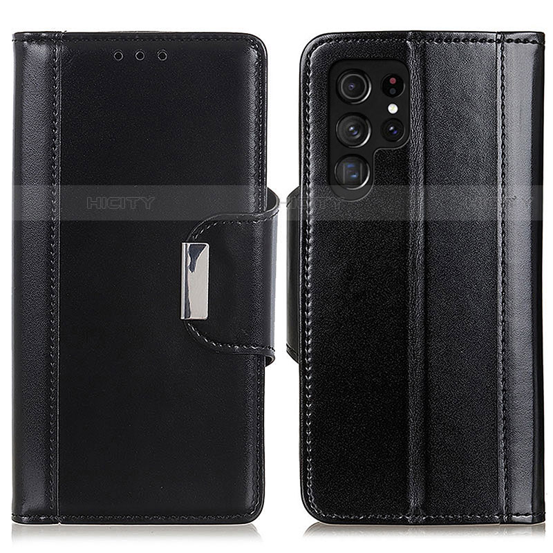 Coque Portefeuille Livre Cuir Etui Clapet M14L pour Samsung Galaxy S21 Ultra 5G Noir Plus