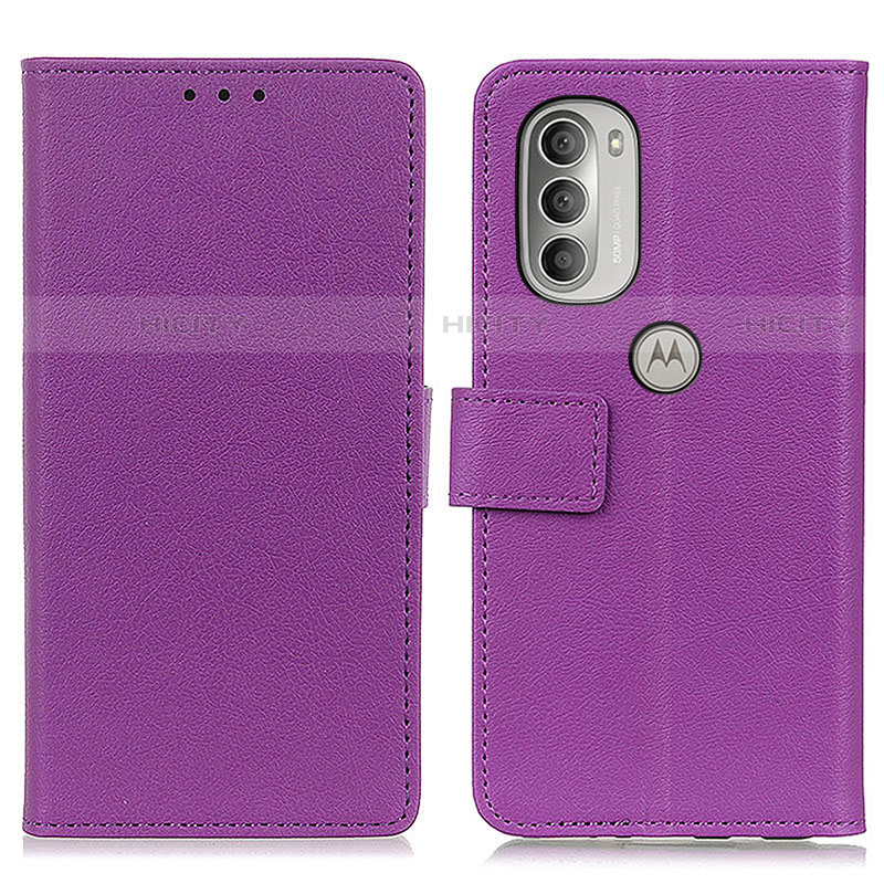 Coque Portefeuille Livre Cuir Etui Clapet M18L pour Motorola Moto G51 5G Violet Plus