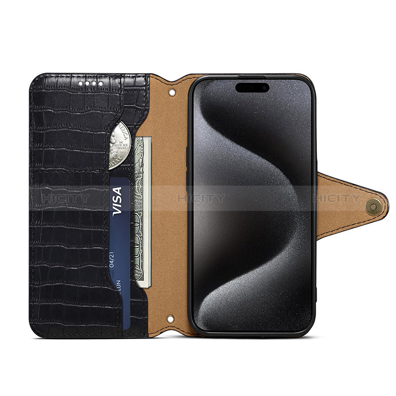 Coque Portefeuille Livre Cuir Etui Clapet MT6 pour Apple iPhone 15 Pro Plus