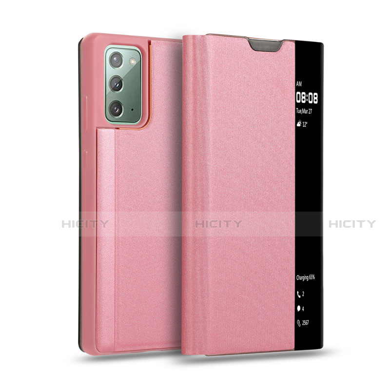 Coque Portefeuille Livre Cuir Etui Clapet N01 pour Samsung Galaxy Note 20 5G Or Rose Plus