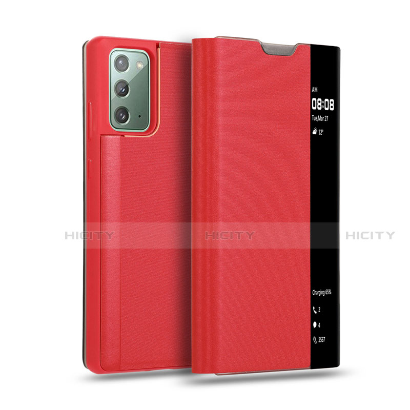 Coque Portefeuille Livre Cuir Etui Clapet N01 pour Samsung Galaxy Note 20 5G Rouge Plus