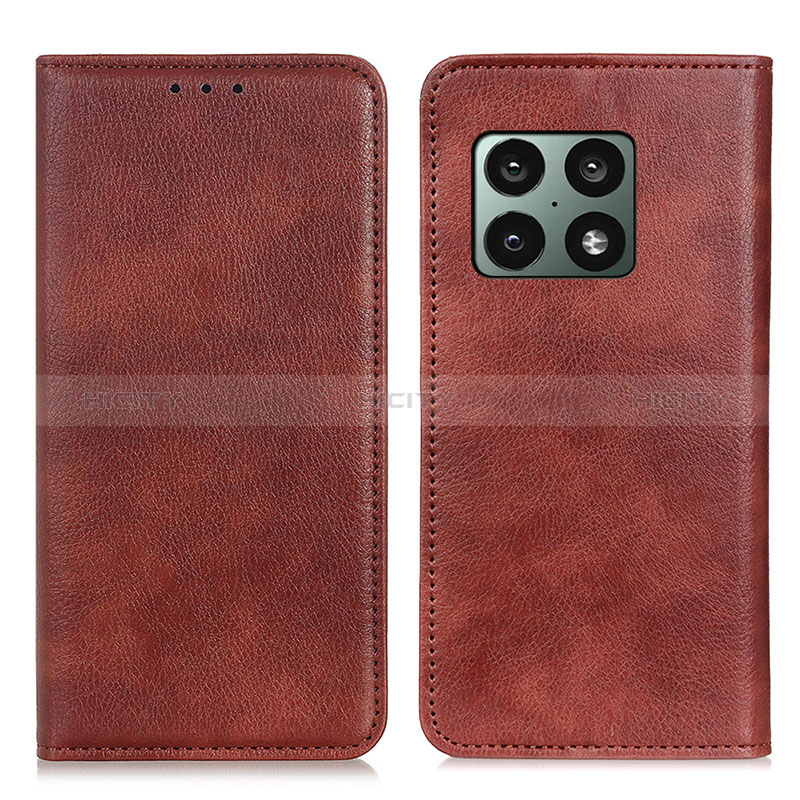 Coque Portefeuille Livre Cuir Etui Clapet N01P pour OnePlus 10 Pro 5G Marron Plus