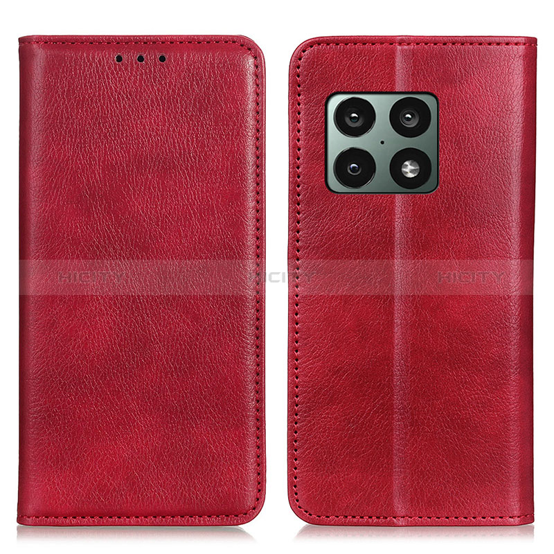 Coque Portefeuille Livre Cuir Etui Clapet N01P pour OnePlus 10 Pro 5G Rouge Plus