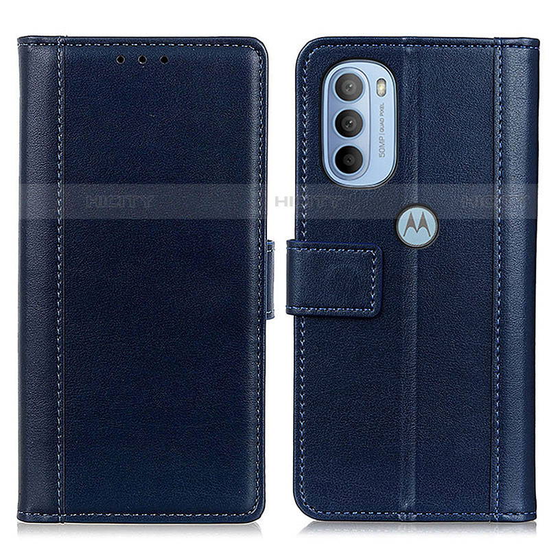 Coque Portefeuille Livre Cuir Etui Clapet N02P pour Motorola Moto G41 Bleu Plus