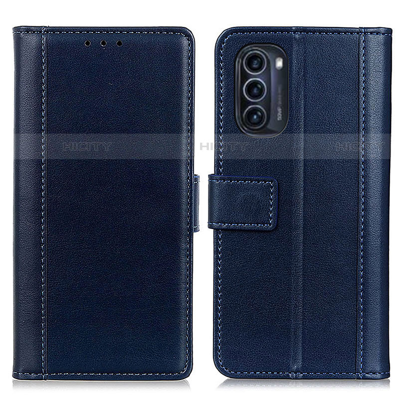 Coque Portefeuille Livre Cuir Etui Clapet N02P pour Motorola Moto G52j 5G Bleu Plus