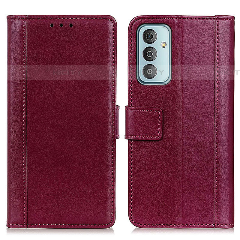 Coque Portefeuille Livre Cuir Etui Clapet N02P pour Samsung Galaxy M13 4G Rouge Plus