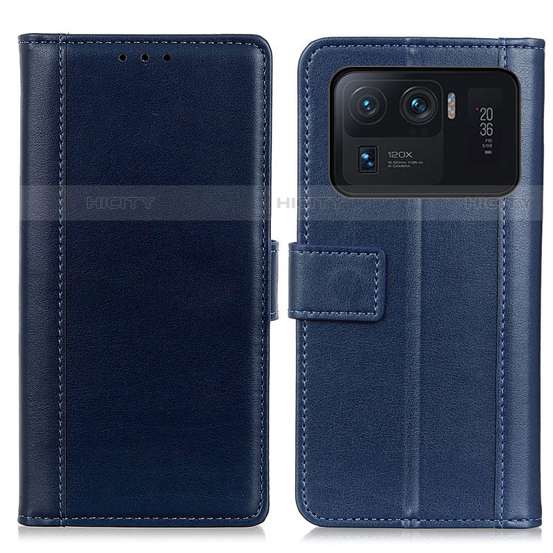 Coque Portefeuille Livre Cuir Etui Clapet N02P pour Xiaomi Mi 11 Ultra 5G Bleu Plus