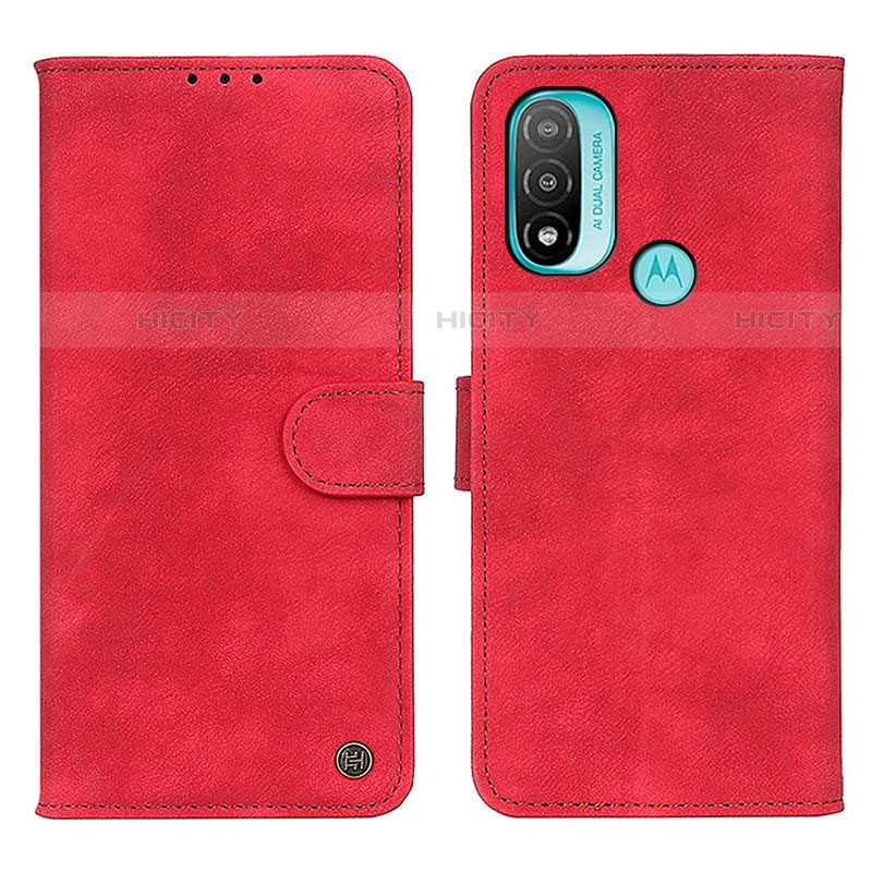 Coque Portefeuille Livre Cuir Etui Clapet N03P pour Motorola Moto E40 Rouge Plus