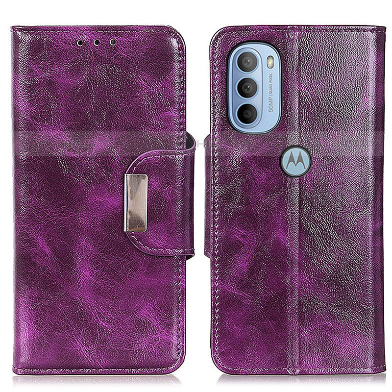 Coque Portefeuille Livre Cuir Etui Clapet N04P pour Motorola Moto G31 Violet Plus