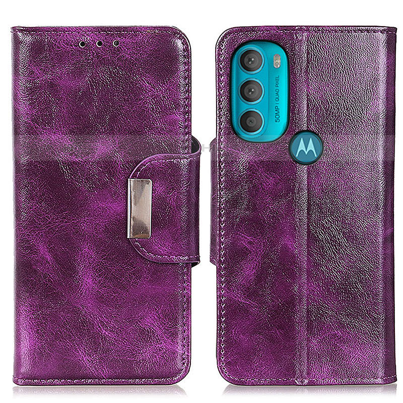 Coque Portefeuille Livre Cuir Etui Clapet N04P pour Motorola Moto G71 5G Violet Plus