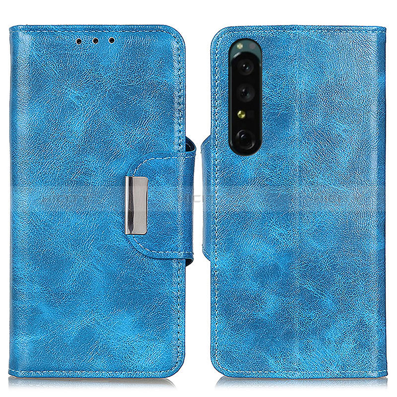 Coque Portefeuille Livre Cuir Etui Clapet N04P pour Sony Xperia 1 III Bleu Ciel Plus