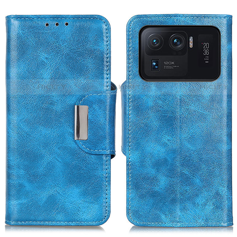 Coque Portefeuille Livre Cuir Etui Clapet N04P pour Xiaomi Mi 11 Ultra 5G Bleu Ciel Plus