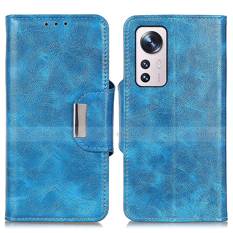 Coque Portefeuille Livre Cuir Etui Clapet N04P pour Xiaomi Mi 12 5G Bleu Ciel Plus