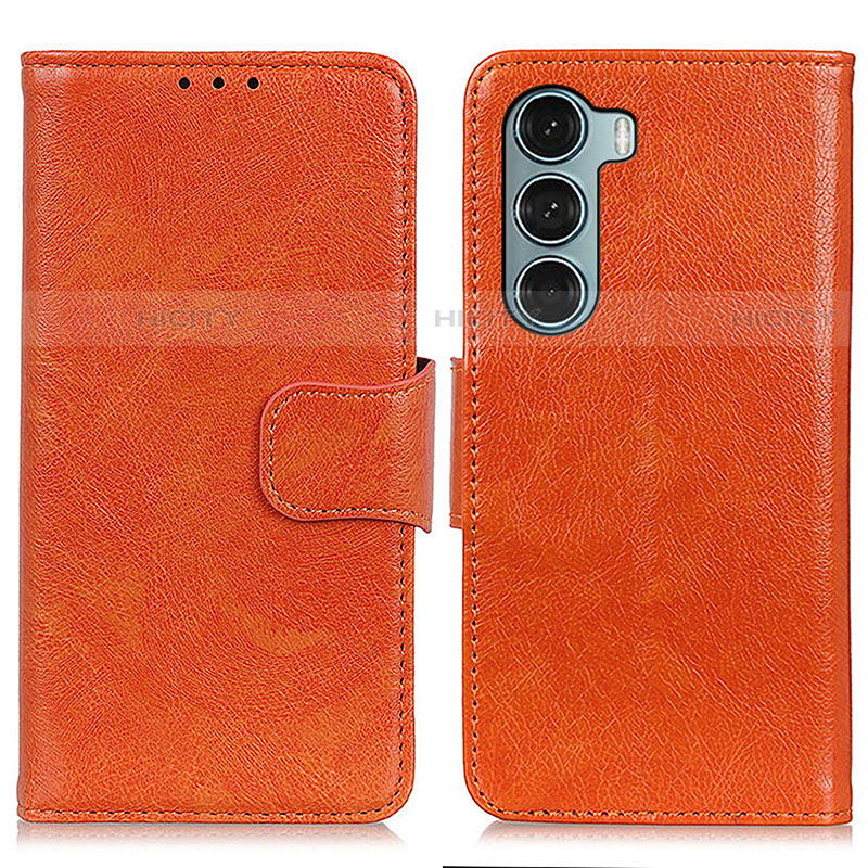 Coque Portefeuille Livre Cuir Etui Clapet N05P pour Motorola Moto G200 5G Orange Plus