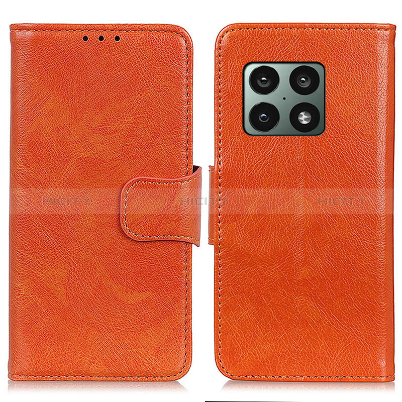 Coque Portefeuille Livre Cuir Etui Clapet N05P pour OnePlus 10 Pro 5G Orange Plus