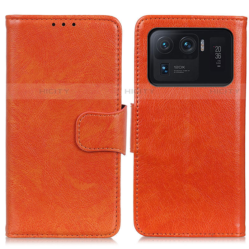 Coque Portefeuille Livre Cuir Etui Clapet N05P pour Xiaomi Mi 11 Ultra 5G Orange Plus