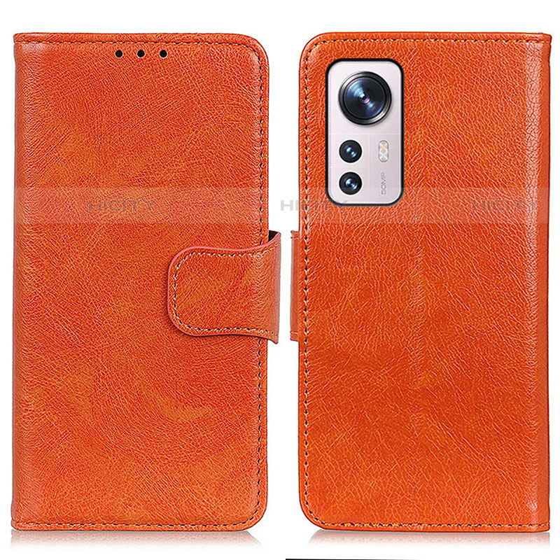 Coque Portefeuille Livre Cuir Etui Clapet N05P pour Xiaomi Mi 12 Pro 5G Orange Plus