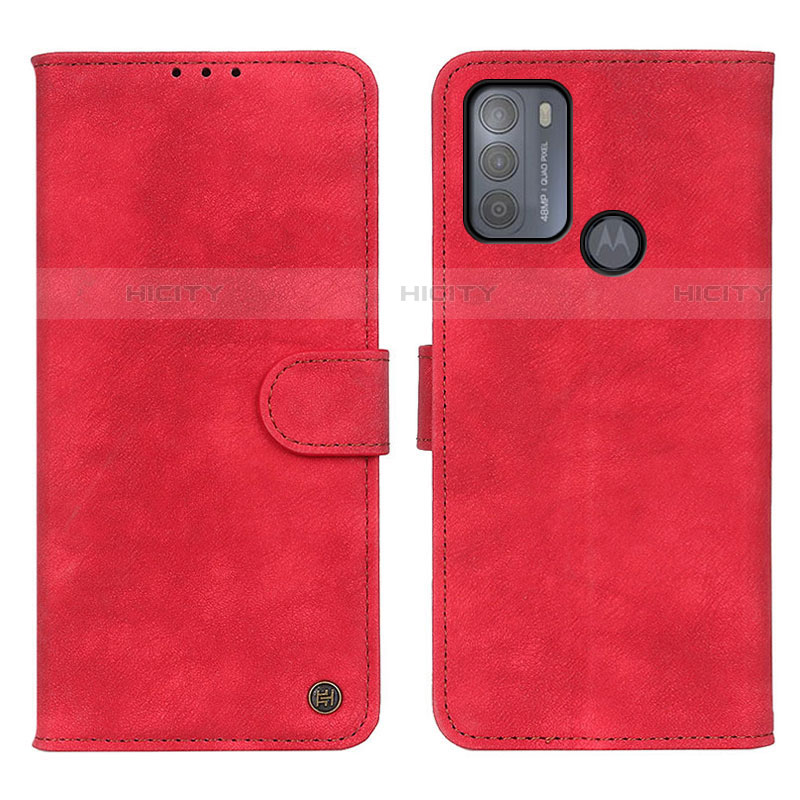 Coque Portefeuille Livre Cuir Etui Clapet N06P pour Motorola Moto G50 Rouge Plus