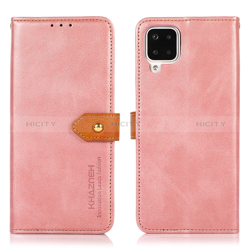 Coque Portefeuille Livre Cuir Etui Clapet N07P pour Samsung Galaxy A12 Nacho Rose Plus