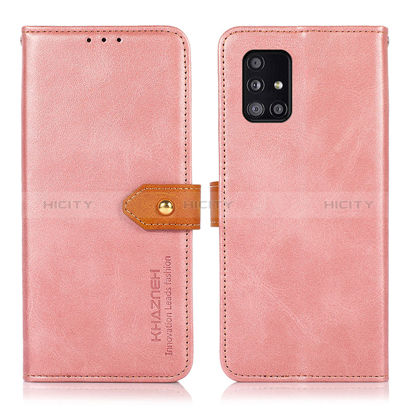 Coque Portefeuille Livre Cuir Etui Clapet N07P pour Samsung Galaxy A51 4G Rose Plus