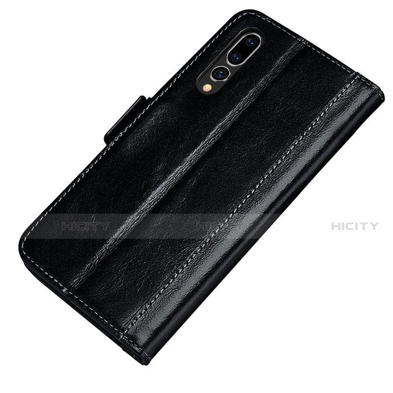 Coque Portefeuille Livre Cuir Etui Clapet P01 pour Huawei P20 Pro Noir Plus