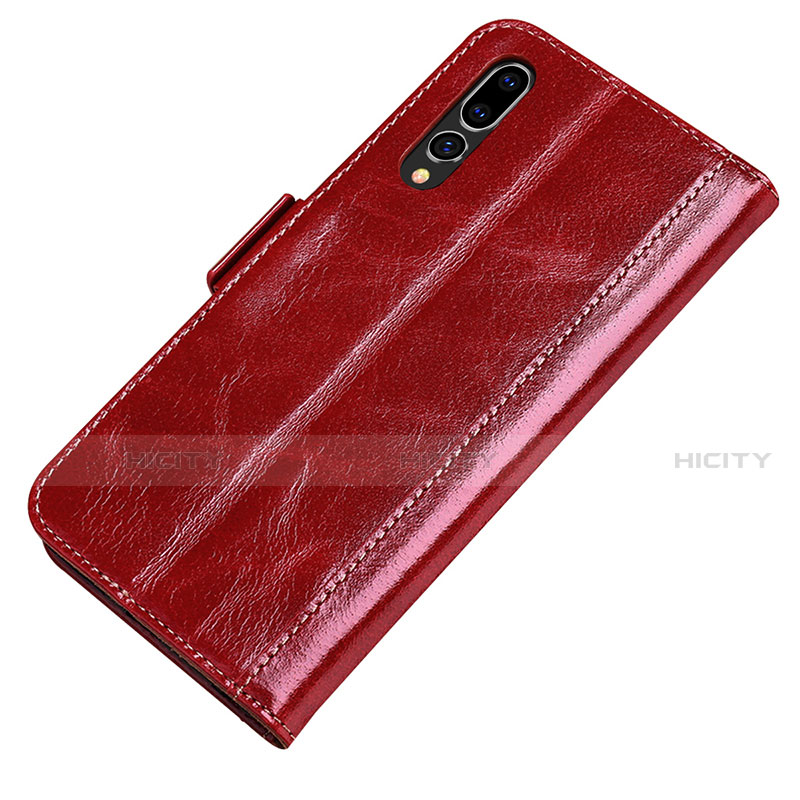 Coque Portefeuille Livre Cuir Etui Clapet P01 pour Huawei P20 Pro Rouge Plus