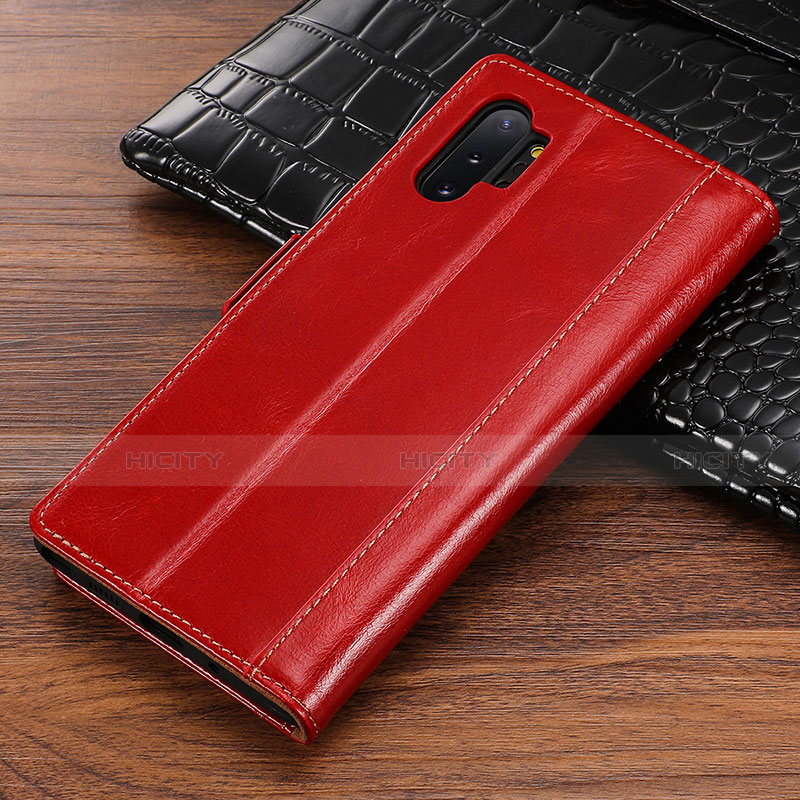 Coque Portefeuille Livre Cuir Etui Clapet P01 pour Samsung Galaxy Note 10 Plus 5G Rouge Plus