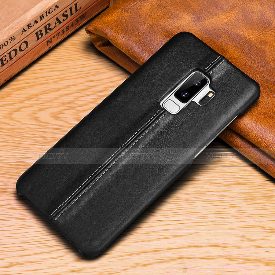 Coque Portefeuille Livre Cuir Etui Clapet P03 pour Samsung Galaxy S9 Plus Noir Plus
