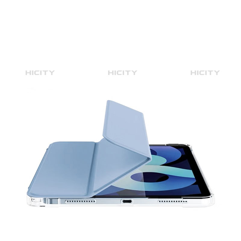 Coque Portefeuille Livre Cuir Etui Clapet P04 pour Apple iPad 10.2 (2020) Bleu Ciel Plus