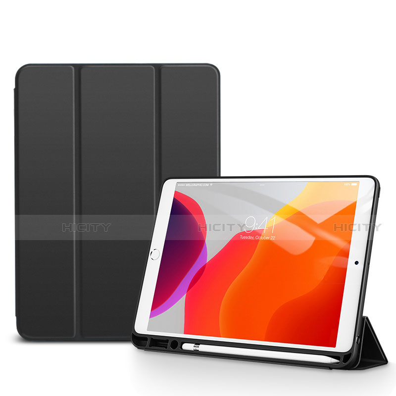 Coque Portefeuille Livre Cuir Etui Clapet pour Apple iPad 10.2 (2020) Noir Plus