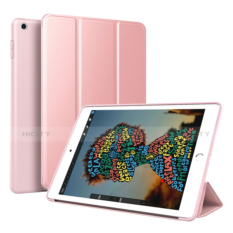 Coque Portefeuille Livre Cuir Etui Clapet pour Apple iPad Mini 5 (2019) Or Rose Plus