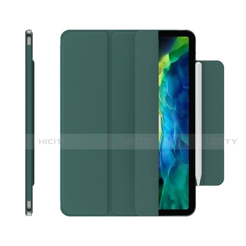 Coque Portefeuille Livre Cuir Etui Clapet pour Apple iPad Pro 11 (2020) Vert Plus