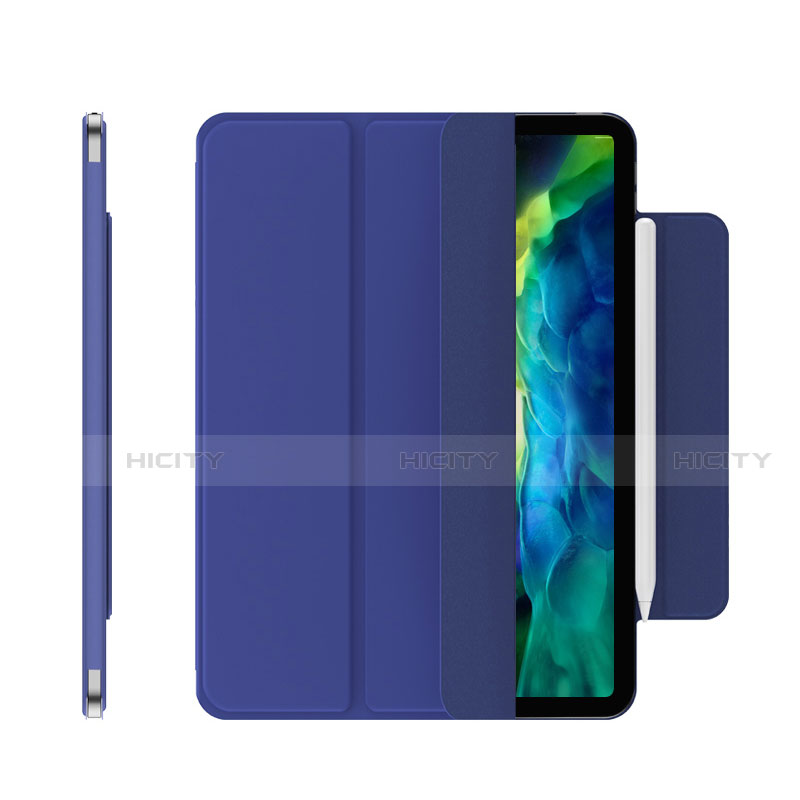Coque Portefeuille Livre Cuir Etui Clapet pour Apple iPad Pro 11 (2021) Bleu Plus