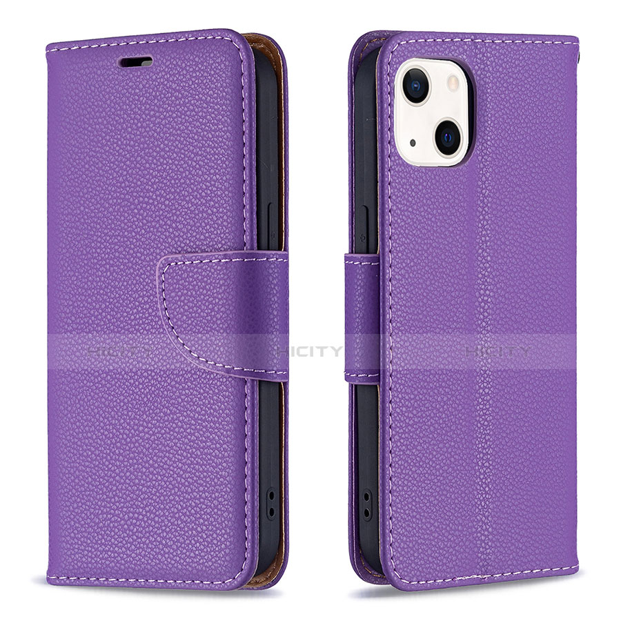 Coque Portefeuille Livre Cuir Etui Clapet pour Apple iPhone 14 Plus Violet Plus