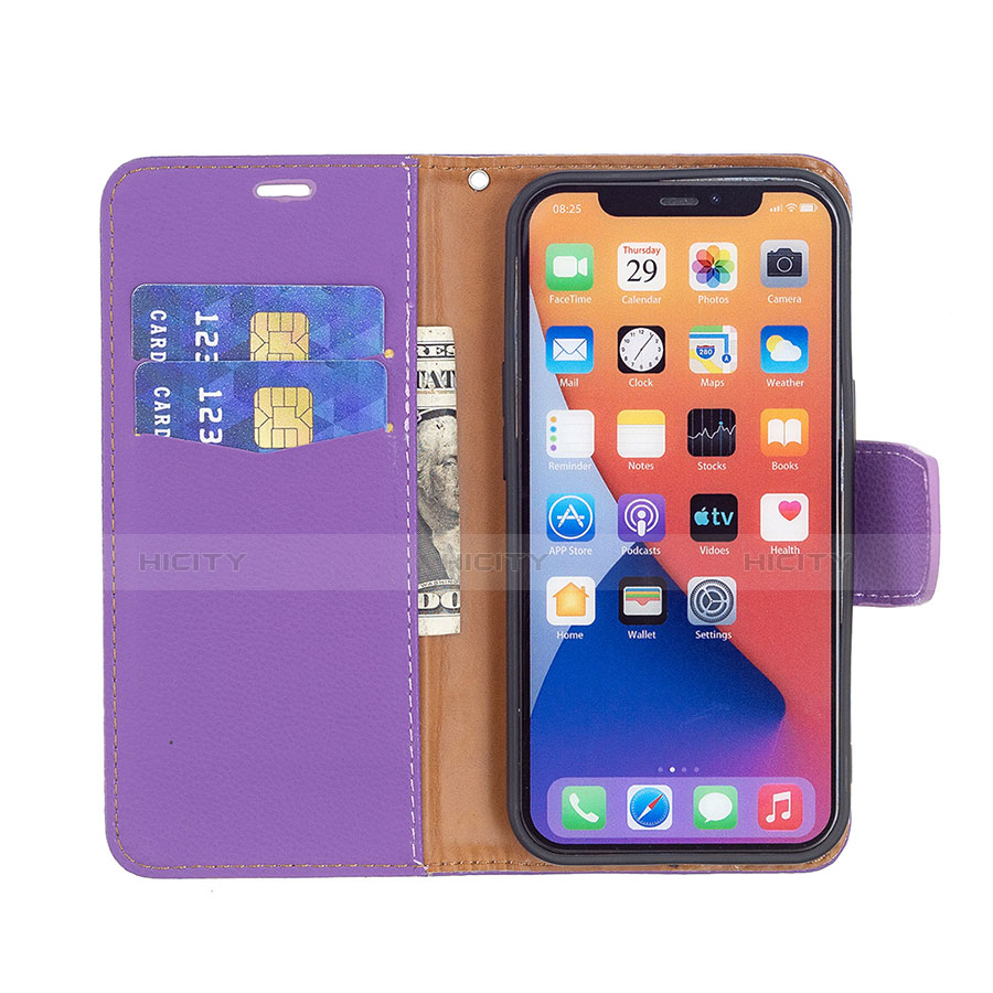 Coque Portefeuille Livre Cuir Etui Clapet pour Apple iPhone 14 Plus Violet Plus