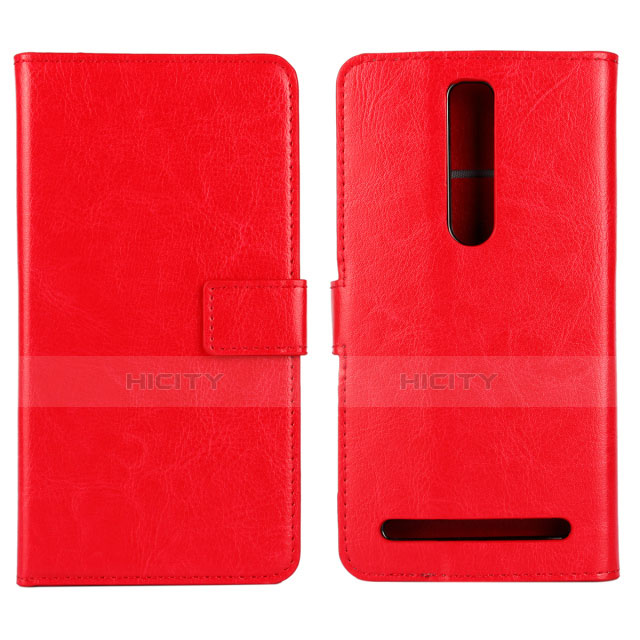 Coque Portefeuille Livre Cuir Etui Clapet pour Asus Zenfone 2 ZE551ML ZE550ML Rouge Plus