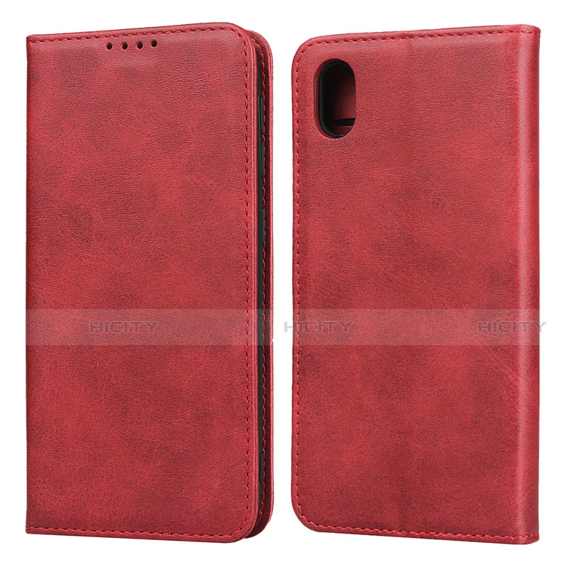 Coque Portefeuille Livre Cuir Etui Clapet pour Huawei Enjoy 8S Rouge Plus