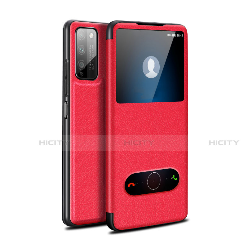 Coque Portefeuille Livre Cuir Etui Clapet pour Huawei Honor 30 Lite 5G Rouge Plus
