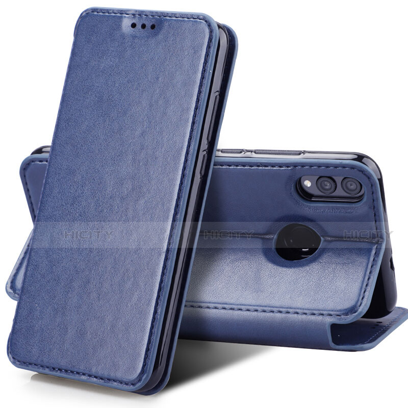 Coque Portefeuille Livre Cuir Etui Clapet pour Huawei Honor 8X Bleu Plus