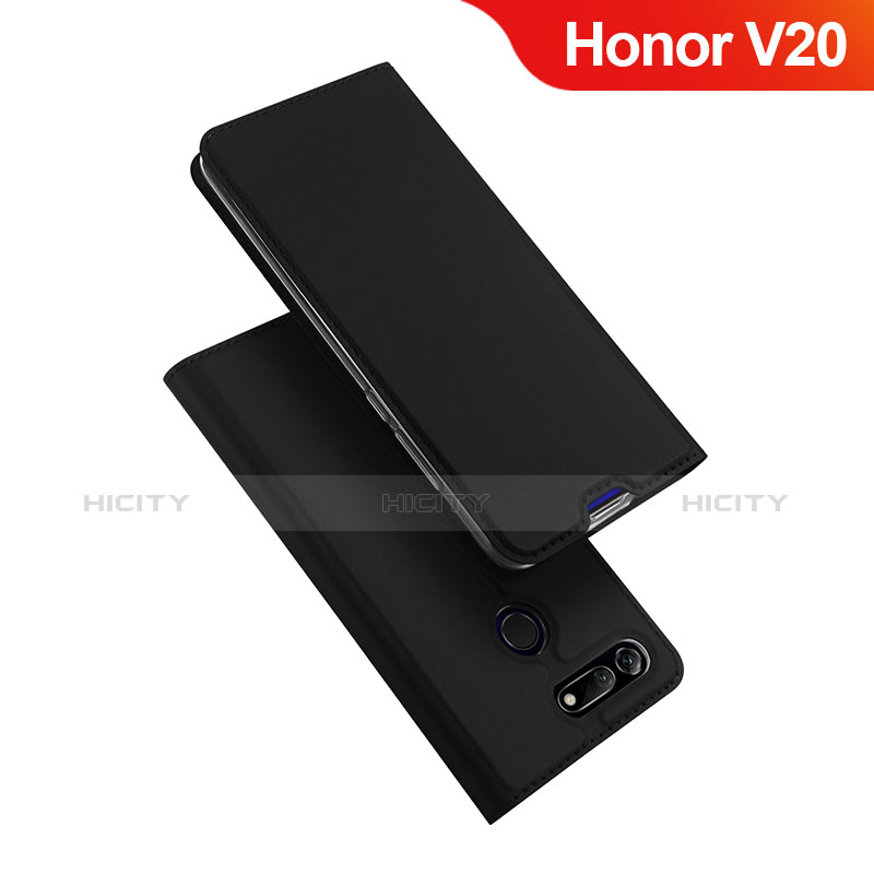 Coque Portefeuille Livre Cuir Etui Clapet pour Huawei Honor V20 Noir Plus