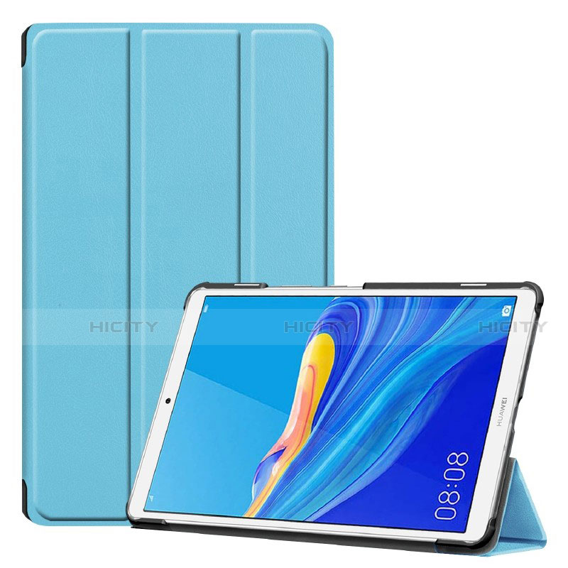 Coque Portefeuille Livre Cuir Etui Clapet pour Huawei MediaPad M6 8.4 Bleu Ciel Plus