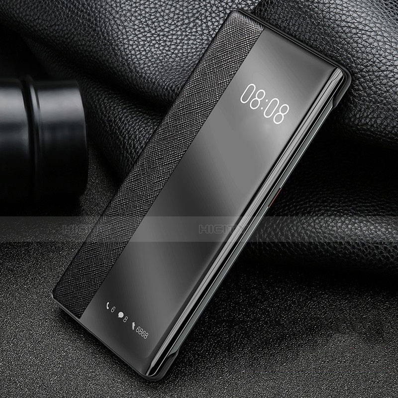 Coque Portefeuille Livre Cuir Etui Clapet pour Huawei P40 Noir Plus