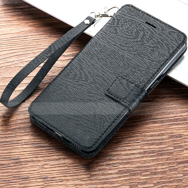 Coque Portefeuille Livre Cuir Etui Clapet pour Huawei Y6s Noir Plus